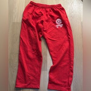 Women’s Town of Brookhaven Lifeguard Red Sweatpants, Size Large